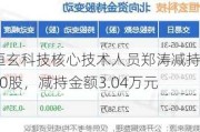 恒玄科技核心技术人员郑涛减持200股，减持金额3.04万元