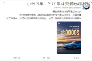 小米汽车：SU7 累计交付已超2万台