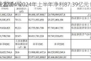 工业富联：2024年上半年净利87.39亿元 同
增长22.04%