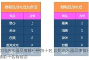 饮用热水器品牌排行榜前十名,饮用热水器品牌排行榜前十名有哪些