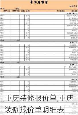 重庆装修报价单,重庆装修报价单明细表