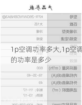 1p空调功率多大,1p空调的功率是多少