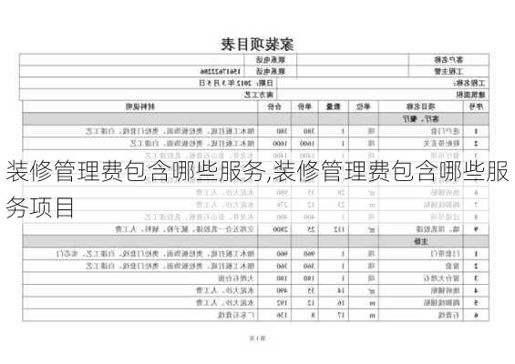 装修管理费包含哪些服务,装修管理费包含哪些服务项目