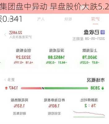 美皓集团盘中异动 早盘股价大跌5.28%报0.341
元