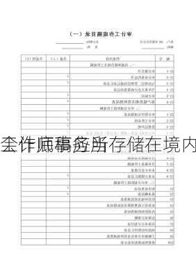 会计师事务所
工作底稿应当存储在境内