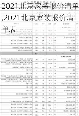 2021北京家装报价清单,2021北京家装报价清单表