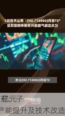 *ST目药：子
拟以1亿元实施产能提升及技术改造
