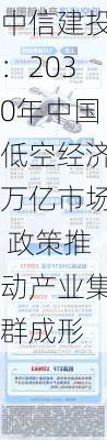 中信建投：2030年中国低空经济万亿市场 政策推动产业集群成形