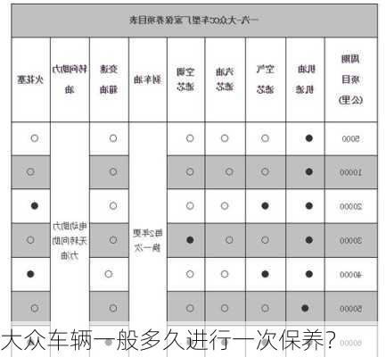 大众车辆一般多久进行一次保养？