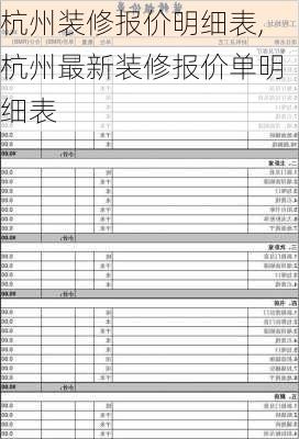 杭州装修报价明细表,杭州最新装修报价单明细表