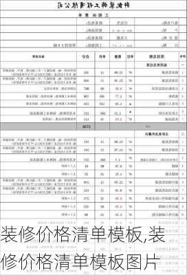 装修价格清单模板,装修价格清单模板图片