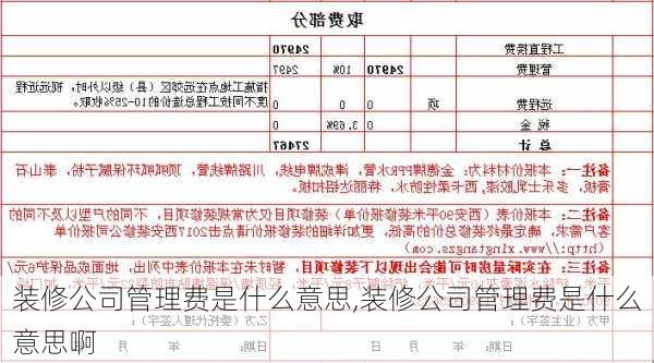 装修公司管理费是什么意思,装修公司管理费是什么意思啊