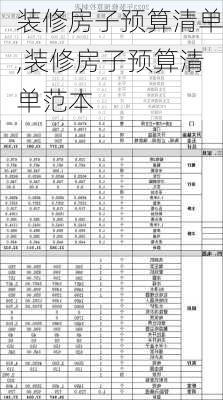 装修房子预算清单,装修房子预算清单范本