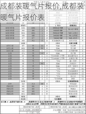 成都装暖气片报价,成都装暖气片报价表