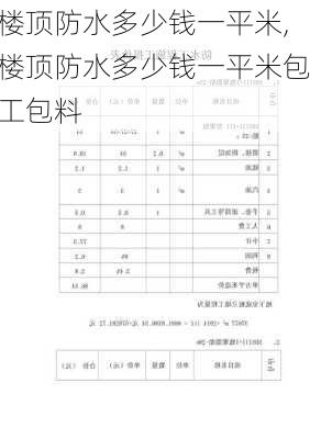 楼顶防水多少钱一平米,楼顶防水多少钱一平米包工包料