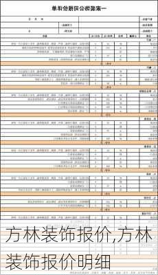 方林装饰报价,方林装饰报价明细