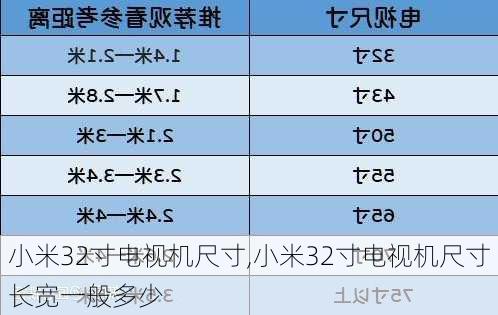 小米32寸电视机尺寸,小米32寸电视机尺寸长宽一般多少