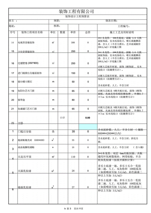 装修材料品牌及价格清单表格,装修材料品牌及价格清单表格图片