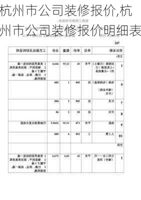 杭州市公司装修报价,杭州市公司装修报价明细表