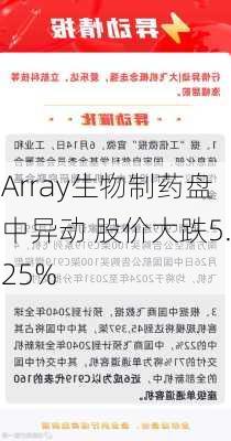 Array生物制药盘中异动 股价大跌5.25%