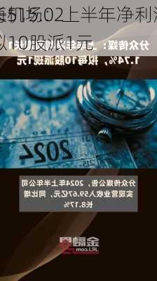 上海机场：上半年净利润同
增长515.02% 拟10股派1元