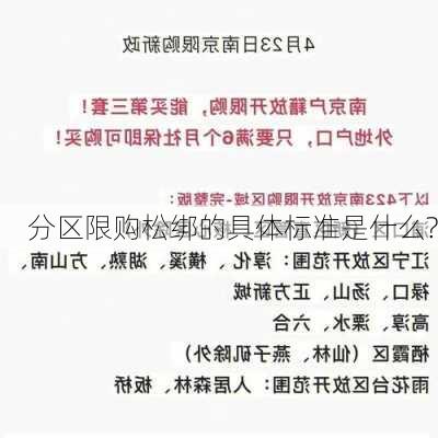 分区限购松绑的具体标准是什么?