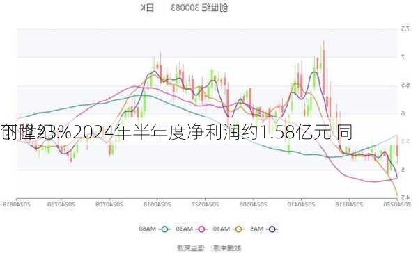 创世纪：2024年半年度净利润约1.58亿元 同
下降23%