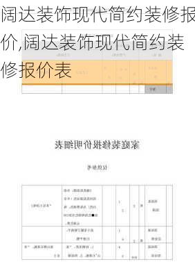 阔达装饰现代简约装修报价,阔达装饰现代简约装修报价表