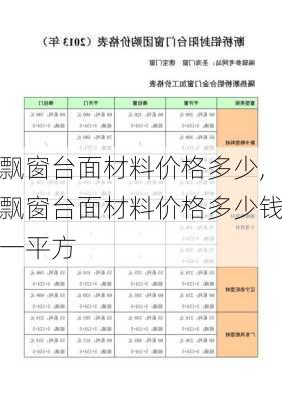 飘窗台面材料价格多少,飘窗台面材料价格多少钱一平方