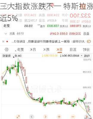 
三大指数涨跌不一 特斯拉涨近5%