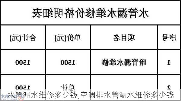 水管漏水维修多少钱,空调排水管漏水维修多少钱