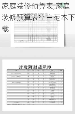 家庭装修预算表,家庭装修预算表空白范本下载