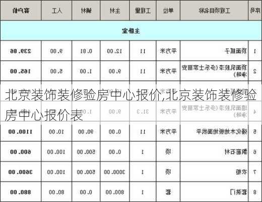 北京装饰装修验房中心报价,北京装饰装修验房中心报价表